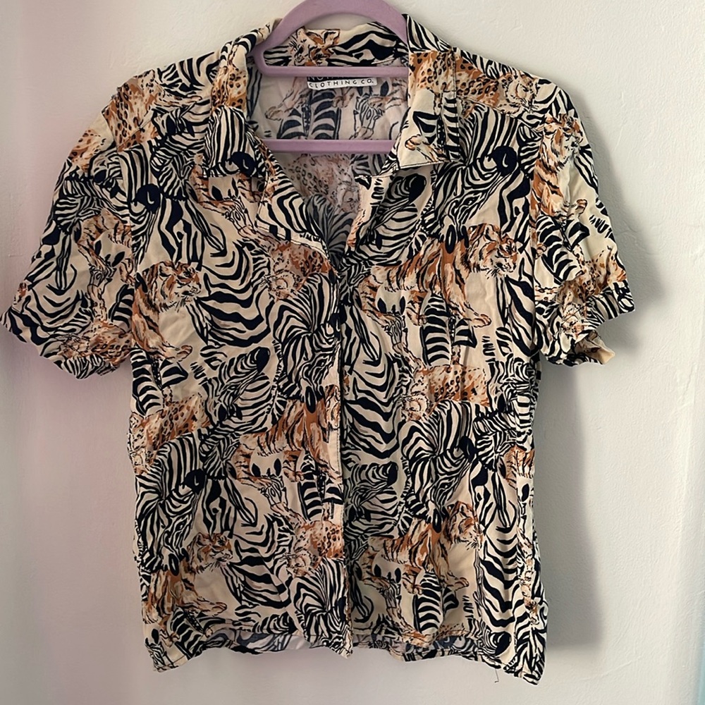 Vintage zebra and tiger blouse